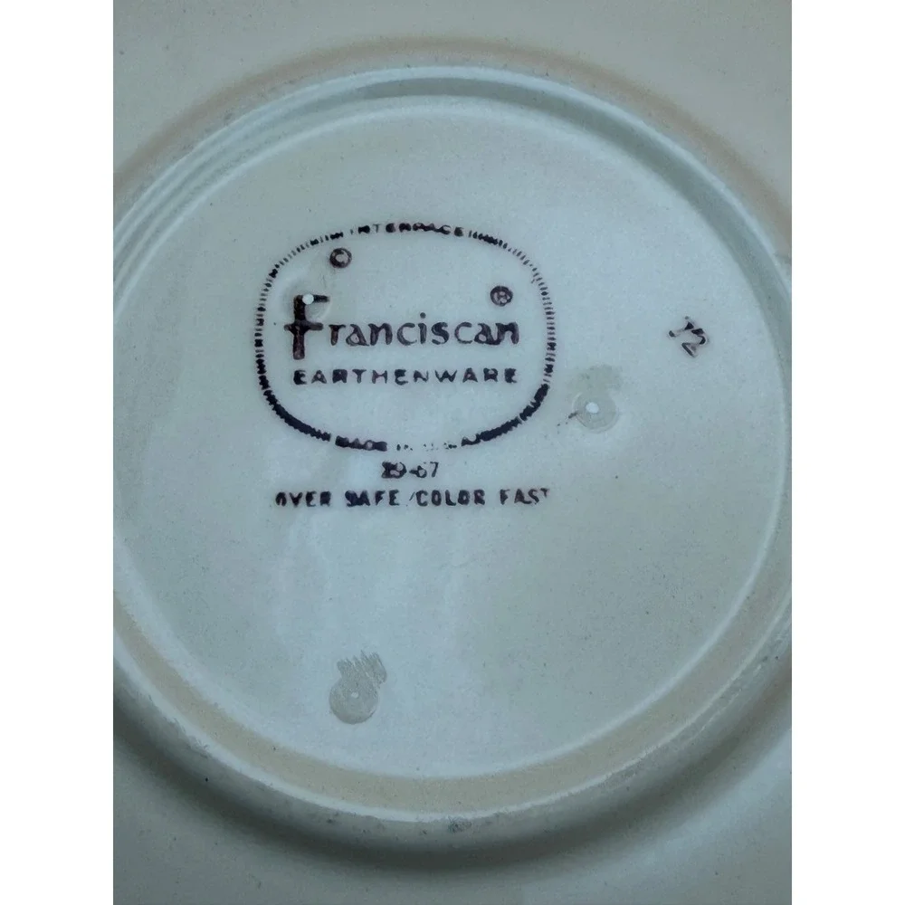 Franciscan Apple Earthenware Coffee Cups and Saucers Set of 2 Vintage USA Made